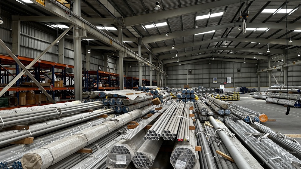 Stainless steel pipes at Mezon